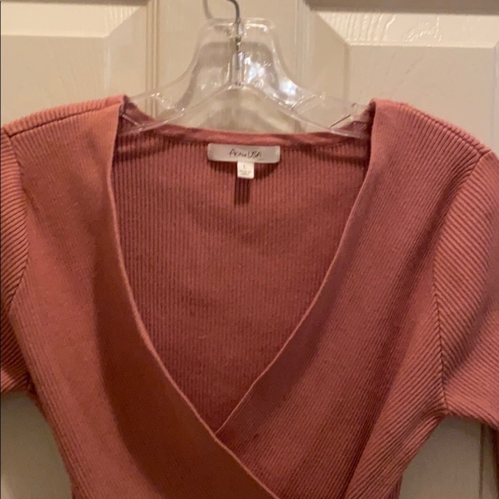 Mauve pink sweater blouse 218